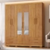 Guarda Roupa Casal 6 Portas Com Espelho 182 cm Santiago Cedro RUDK