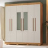 Guarda Roupa Casal 6 Portas Com Espelho 201 cm Porto Bello Cedro Areia RUDK