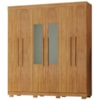 Guarda Roupa Casal 6 Portas Com Espelho 201 cm Porto Bello Cedro RUDK