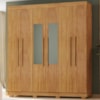 Guarda Roupa Casal 6 Portas Com Espelho 201 cm Porto Bello Cedro RUDK
