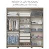 Guarda Roupa Casal 6 Portas Com Espelho 210 cm Flora Duna Cristal HENN