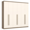 Guarda Roupa Casal 6 Portas Com Espelho 250 cm Jade Rustico Off White HENN