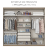 Guarda Roupa Casal 6 Portas Com Espelho 250 cm Jade Rustico Off White HENN