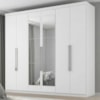 Guarda Roupa Casal 6 Portas Com Espelho Eviden 230 cm ZANZ Branco Absoluto