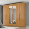 Guarda Roupa Casal 6 Portas Com Espelho Eviden 230 cm ZANZ Cinamomo