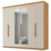 Guarda Roupa Casal 6 Portas Com Espelho Eviden 230 cm ZANZ Cinamomo Areia