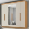 Guarda Roupa Casal 6 Portas Com Espelho Eviden 230 cm ZANZ Cinamomo Areia