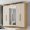 Guarda Roupa Casal 6 Portas Com Espelho Eviden 230 cm ZANZ Cinamomo Areia