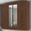 Guarda Roupa Casal 6 Portas Com Espelho Eviden 230 cm ZANZ Jacaranda