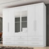 Guarda Roupa Casal 6 Portas Com Espelho Mari 230 cm Branco Absoluto ZANZ