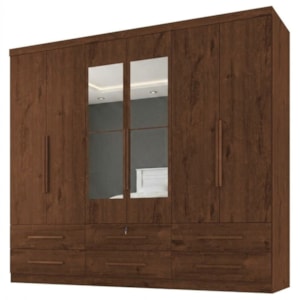 Guarda Roupa Casal 6 Portas Com Espelho Mari 230 cm Jacaranda ZANZ