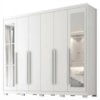 Guarda Roupa Casal 6 Portas Com Espelho MDF Platina 236 cm Branco Absoluto ZANZ
