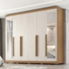 Guarda Roupa Casal 6 Portas Com Espelho MDF Platina 236 cm Cinamomo Areia ZANZ