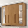 Guarda Roupa Casal 6 Portas Com Espelho MDF Platina 236 cm Cinamomo ZANZ