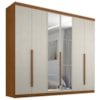 Guarda Roupa Casal 6 Portas Com Espelho Monumento 272 cm Cinamomo Areia ZANZ