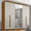 Guarda Roupa Casal 6 Portas Com Espelho Monumento 272 cm Cinamomo Areia ZANZ