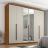 Guarda Roupa Casal 6 Portas Com Espelho Monumento 272 cm Cinamomo Areia ZANZ