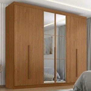 Guarda Roupa Casal 6 Portas Com Espelho Monumento 272 cm Cinamomo ZANZ