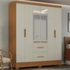 Guarda Roupa Casal 6 Portas Com Espelho Primor 181 cm Cinamomo Areia ZANZ