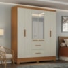 Guarda Roupa Casal 6 Portas Com Espelho Primor 181 cm Cinamomo Areia ZANZ