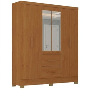 Guarda Roupa Casal 6 Portas Com Espelho Primor 181 cm Cinamomo ZANZ