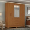 Guarda Roupa Casal 6 Portas Com Espelho Primor 181 cm Cinamomo ZANZ
