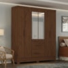 Guarda Roupa Casal 6 Portas Com Espelho Primor 181 cm Jacaranda ZANZ