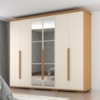 Guarda Roupa Casal 6 Portas Com Espelho Rest 273 cm Cinamomo Areia ZANZ
