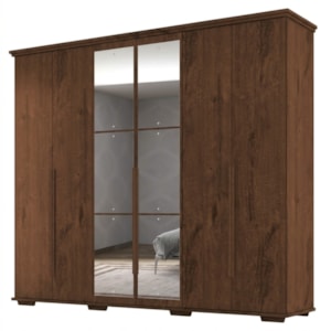 Guarda Roupa Casal 6 Portas Com Espelho Rest 273 cm Jacaranda ZANZ