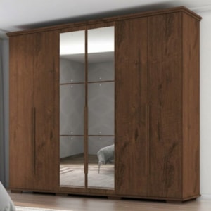 Guarda Roupa Casal 6 Portas Com Espelho Rest 273 cm Jacaranda ZANZ