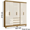 Guarda Roupa Casal 6 PT 0310 Freijo Off White Moval