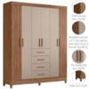 Guarda Roupa Casal 6P 165 cm Aruba Carvalho Fendi Friso Moval