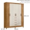 Guarda Roupa Casal 6P 165 cm Aruba Freijo Off White Friso Moval