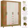 Guarda Roupa Casal 6P 165 cm Aruba Freijo Off White Friso Moval