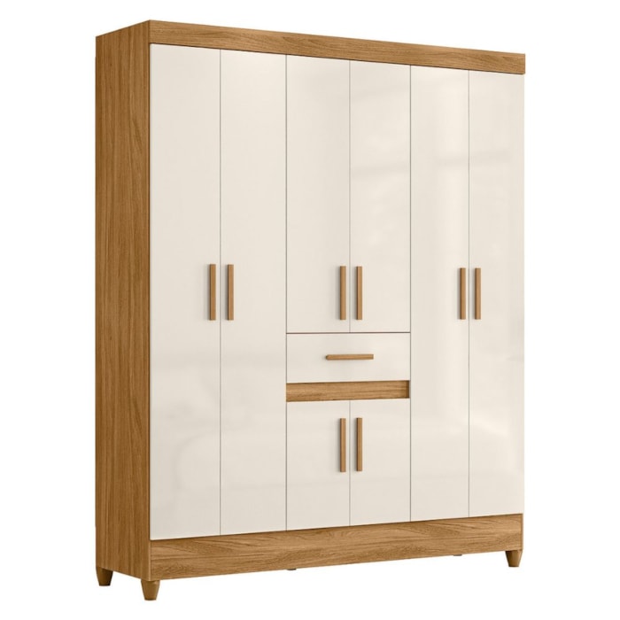 Guarda Roupa Casal 6P 165 cm Portugal Freijo Off White Moval