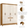 Guarda Roupa Casal 6P 165 cm Portugal Freijo Off White Moval