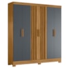 Guarda Roupa Casal 6P 195 cm Valenca Freijo Cinza Moval