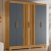 Guarda Roupa Casal 6P 195 cm Valenca Freijo Cinza Moval