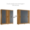 Guarda Roupa Casal 6P 195 cm Valenca Freijo Cinza Moval