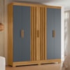 Guarda Roupa Casal 6P 195 cm Valenca Freijo Cinza Moval