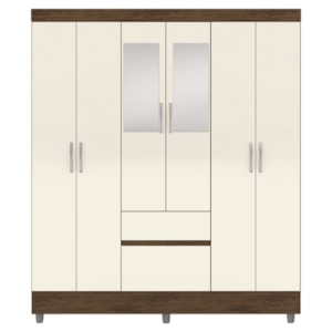 Guarda Roupa Casal 6P 2G Espelho 153 cm Imbuia Champanhe VLR Guarda Roupa Casal 6P 2G Espelho 153 cm Imbuia Champanhe VLR