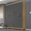 Guarda Roupa Casal 6P 2G Moden 150 cm 3562 Carvalho Am Grafite INCP