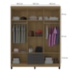 Guarda Roupa Casal 6P 2G Moden 150 cm 3562 Malbec INCP