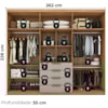 Guarda Roupa Casal 6P 4G Com Espelho 262 cm Giardino Amendola Nude Prime Demobile