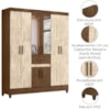 Guarda Roupa Casal 6P Espelho 165 cm Portugal Castanho Wood Avela Wood Moval