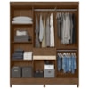 Guarda Roupa Casal 6P Espelho 165 cm Portugal Castanho Wood Avela Wood Moval
