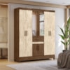 Guarda Roupa Casal 6P Espelho 165 cm Portugal Castanho Wood Avela Wood Moval