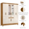 Guarda Roupa Casal 6P Espelho 165 cm Portugal Freijo Off White Moval