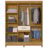 Guarda Roupa Casal 6P Espelho 165 cm Portugal Freijo Off White Moval