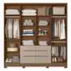 Guarda Roupa Casal 6P Espelho 216 cm San Francisco Carvalho Fendi Moval